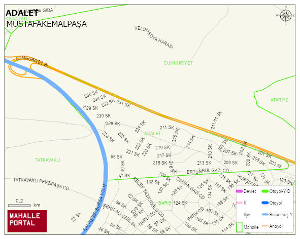 ADALET Mahallesi Haritası | İnteraktif Köy ve Mahalle Sınırları