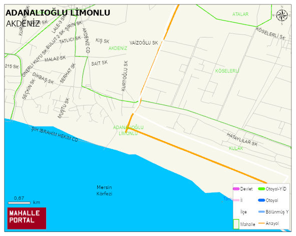 ADANALIOĞLU LİMONLU Mahallesi Haritası | Yükselti ve Doğa Özellikleri