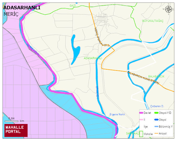 ADASARHANLI Köyü Haritası | Mahalle ve Köy Sınırı