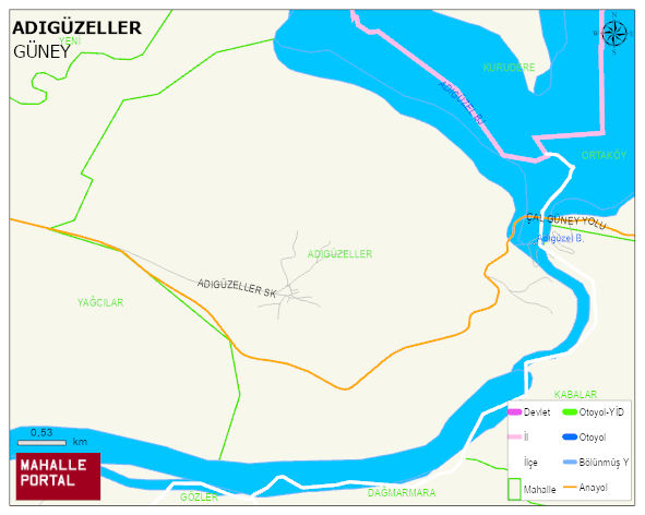 ADIGÜZELLER Mahallesi Haritası | Mahalle ve Köy Sınırı