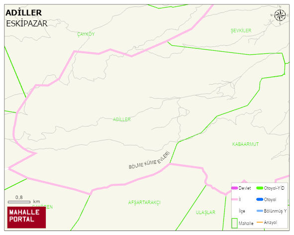 ADİLLER Köyü Haritası | Dağlar, Ovalar ve Akarsu Bilgileri