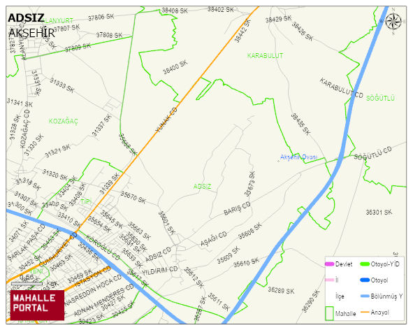 ADSIZ Mahallesi Haritası | İnteraktif Köy ve Mahalle Sınırları