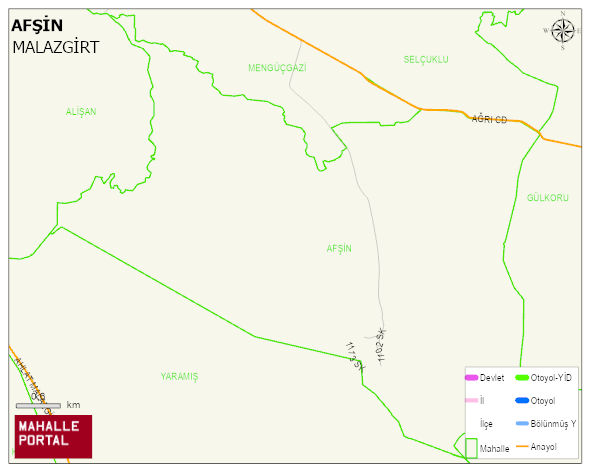 AFŞİN Mahallesi Haritası | Mahalle ve Köy Sınırı