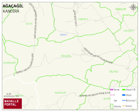 AĞAÇAĞIL Mahallesi Haritası | İnteraktif Köy ve Mahalle Sınırları