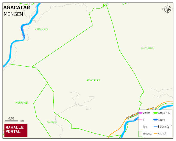 AĞACALAR Köyü Haritası | Detaylı Köy ve Mahalle Görünümü