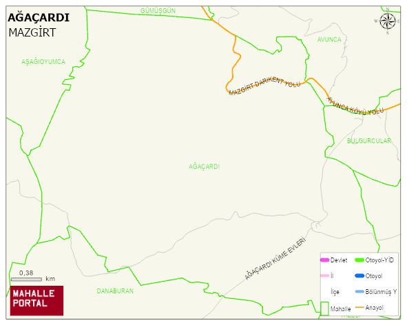 AĞAÇARDI Köyü Haritası | Sayısal Bölge Görünümü