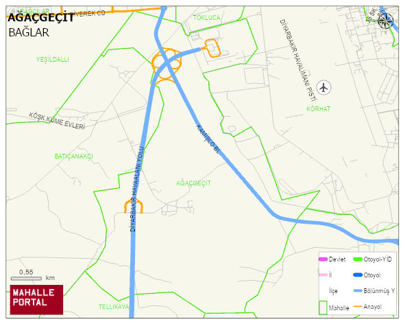 AĞAÇGEÇİT Mahallesi Haritası | Coğrafi Yapı ve Detaylı Haritası