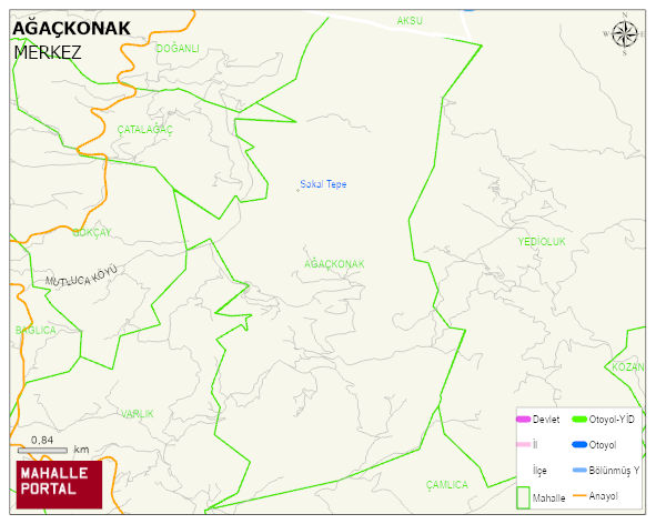 AĞAÇKONAK Köyü Haritası | Mahalle Sokak Haritası