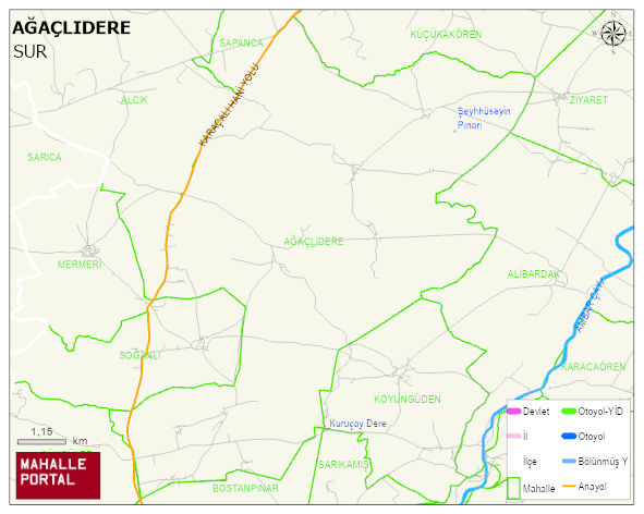 AĞAÇLIDERE Mahallesi Haritası | İnteraktif Köy ve Mahalle Sınırları