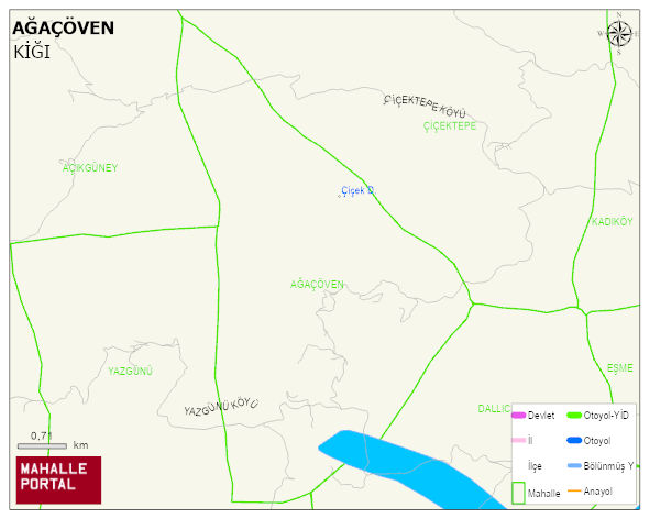 AĞAÇÖVEN Köyü Haritası | Mahalle Sokak Haritası