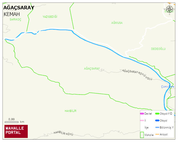 AĞAÇSARAY Köyü Haritası | Yükselti ve Doğa Özellikleri