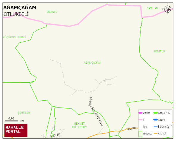 AĞAMÇAĞAM Köyü Haritası | Dağlar, Ovalar ve Akarsu Bilgileri