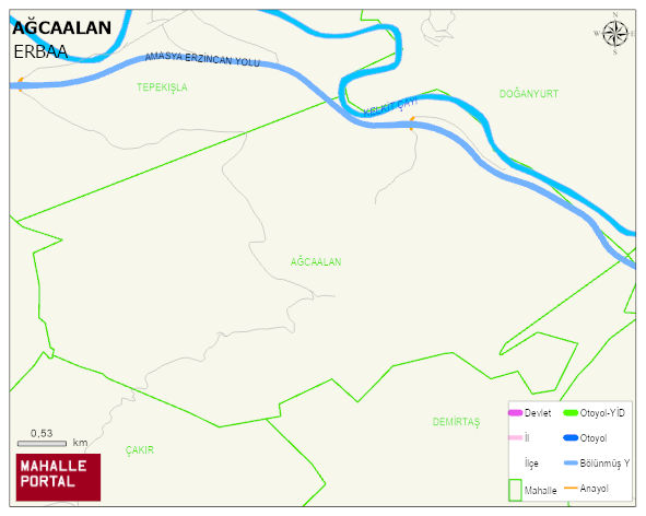 AĞCAALAN Köyü Haritası | Detaylı Köy ve Mahalle Görünümü