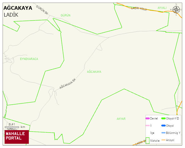 AĞCAKAYA Mahallesi Haritası | Yükselti ve Doğa Özellikleri