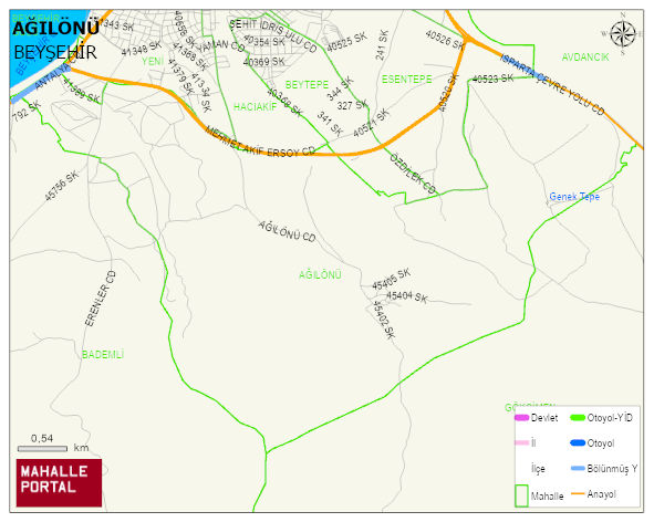 AĞILÖNÜ Mahallesi Haritası | Yükselti ve Doğa Özellikleri