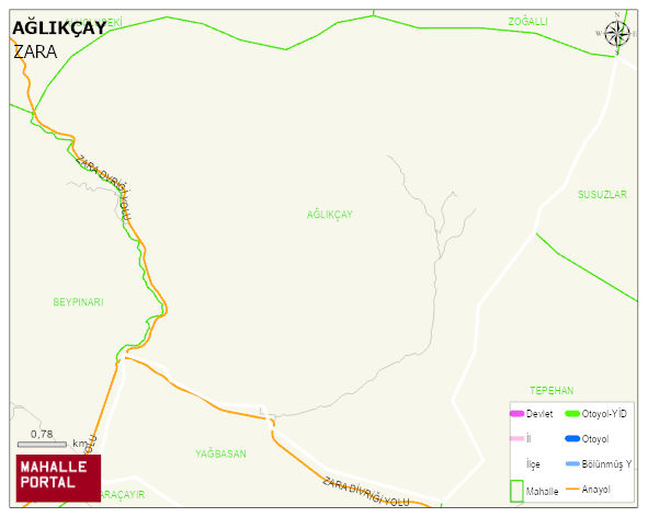 AĞLIKÇAY Köyü Haritası | Güncel Mahalle ve Köy Haritası