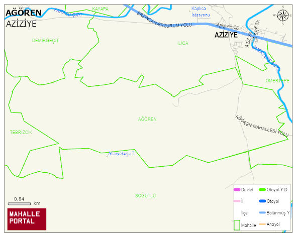 AĞÖREN Mahallesi Haritası | İnteraktif Köy ve Mahalle Sınırları