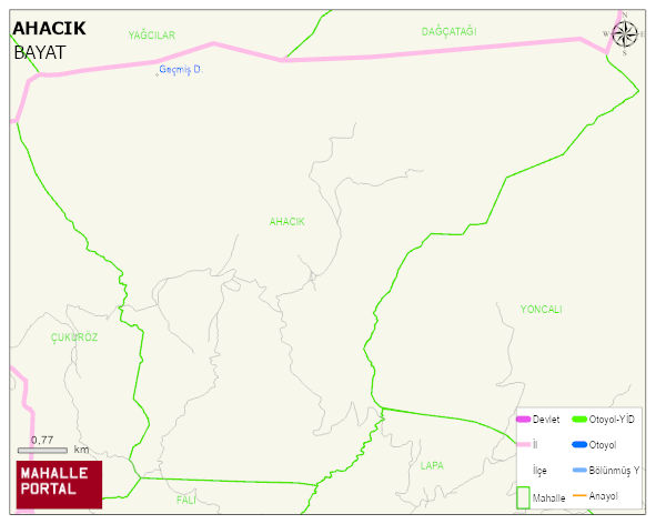 AHACIK Köyü Haritası | Mahalle ve Köy Sınırı