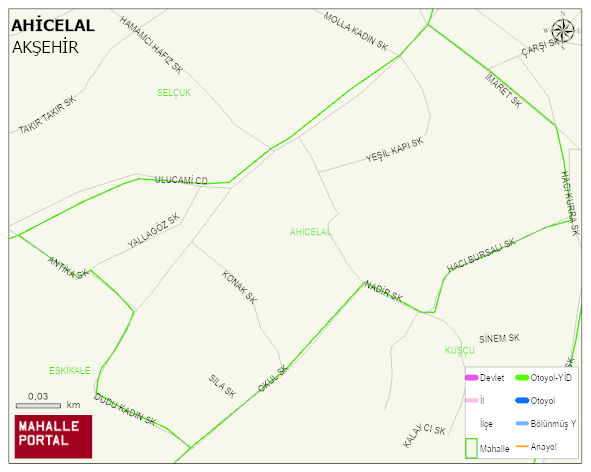 AHİCELAL Mahallesi Haritası | İnteraktif Köy ve Mahalle Sınırları