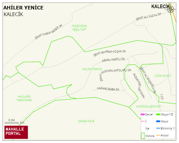 AHİLER YENİCE Mahallesi Haritası | İnteraktif Köy ve Mahalle Sınırları