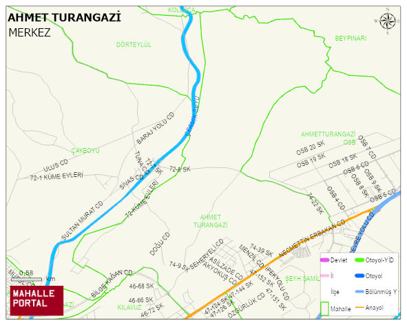 AHMET TURANGAZİ Mahallesi Haritası | Sayısal Bölge Görünümü