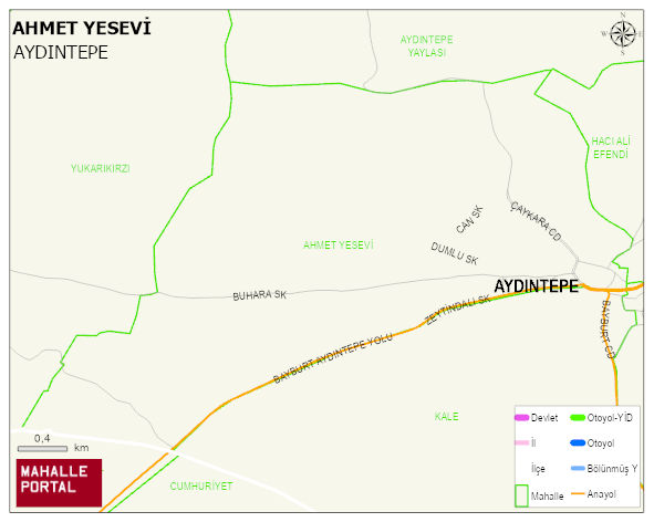 AHMET YESEVİ Mahallesi Haritası | İnteraktif Köy ve Mahalle Sınırları