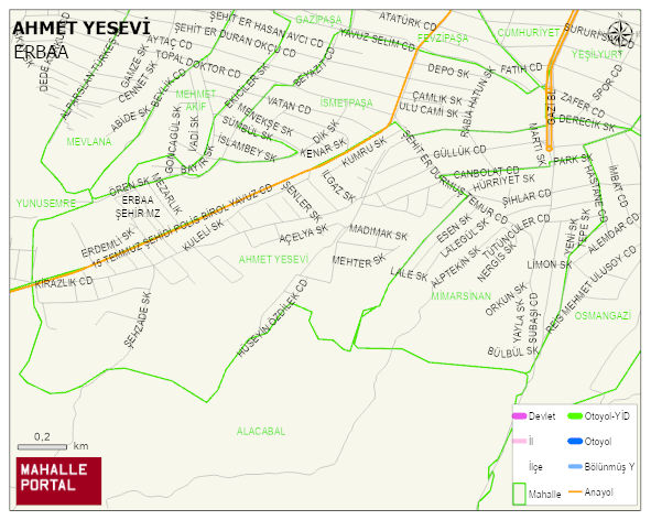 AHMET YESEVİ Mahallesi Haritası | Detaylı Köy ve Mahalle Görünümü
