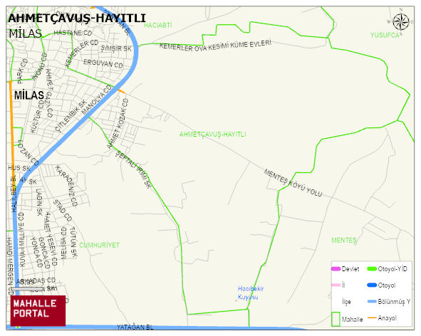 AHMETÇAVUŞ-HAYITLI Mahallesi Haritası | İnteraktif Köy ve Mahalle Sınırları