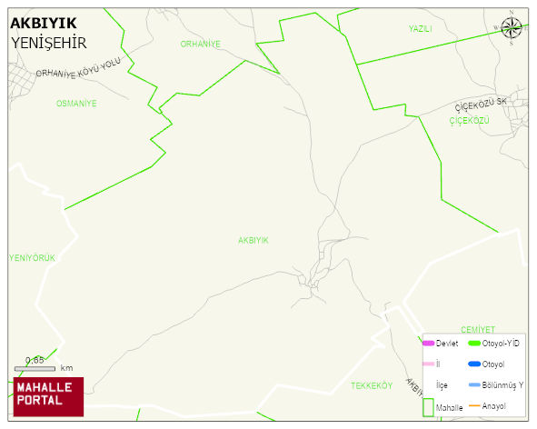 AKBIYIK Mahallesi Haritası | Detaylı Köy ve Mahalle Görünümü