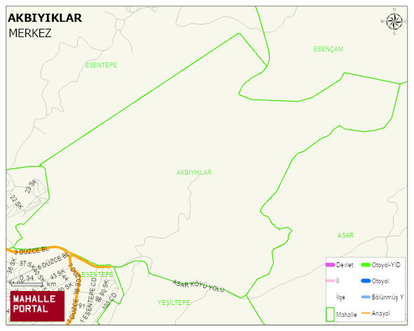 AKBIYIKLAR Köyü Haritası | Coğrafi Yapı ve Detaylı Haritası