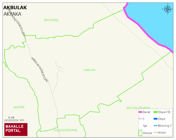 AKBULAK Köyü Haritası | Mahalle ve Köy Sınırı
