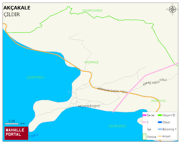 AKÇAKALE Köyü Haritası | Yükselti ve Doğa Özellikleri