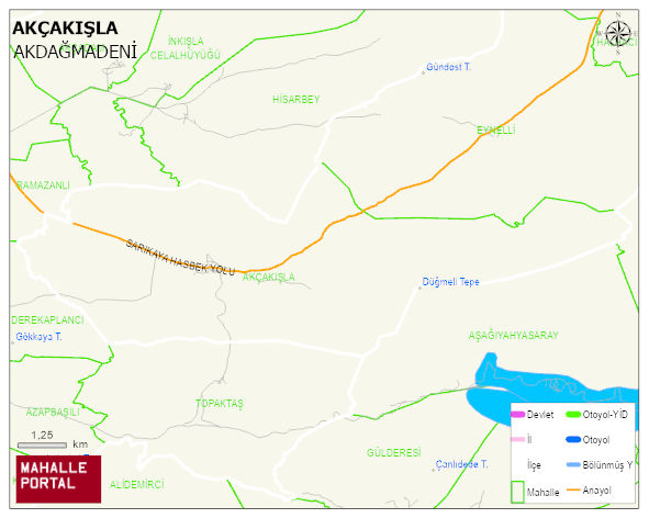 AKÇAKIŞLA Köyü Haritası | Yükselti ve Doğa Özellikleri