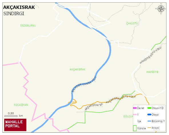 AKÇAKISRAK Mahallesi Haritası | Coğrafi Yapı ve Detaylı Haritası