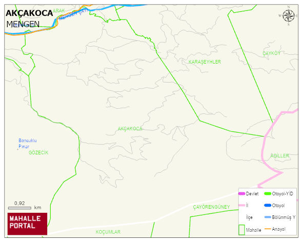 AKÇAKOCA Köyü Haritası | İnteraktif Köy ve Mahalle Sınırları