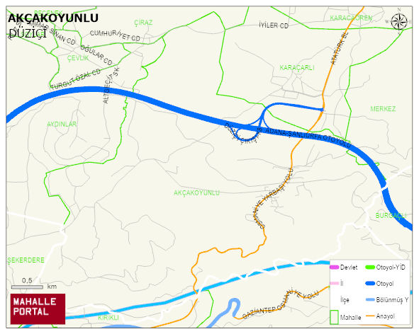 AKÇAKOYUNLU Köyü Haritası | İnteraktif Köy ve Mahalle Sınırları