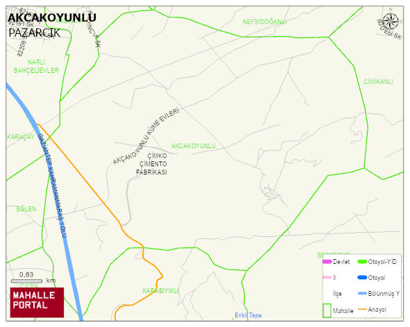 AKCAKOYUNLU Mahallesi Haritası | Mahalle ve Köy Sınırı
