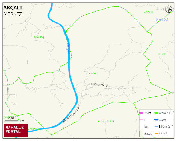 AKÇALI Köyü Haritası | Mahalle ve Köy Sınırı
