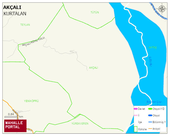 AKÇALI Köyü Haritası | Detaylı Köy ve Mahalle Görünümü