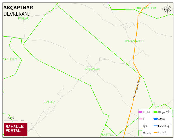 AKÇAPINAR Köyü Haritası | Yükselti ve Doğa Özellikleri