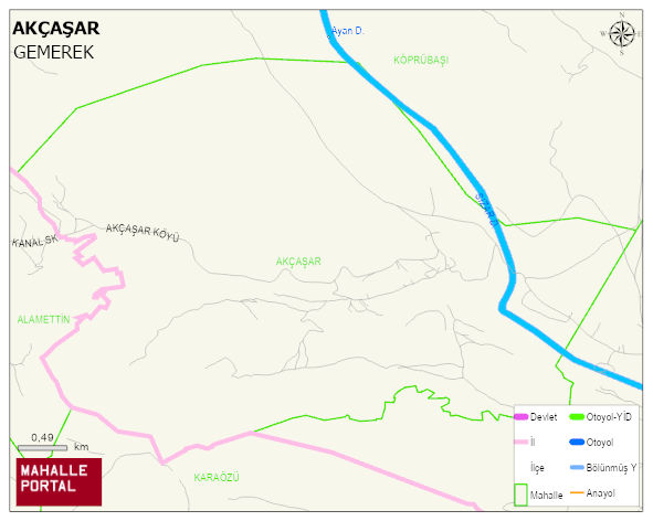 AKÇAŞAR Köyü Haritası | Sayısal Bölge Görünümü