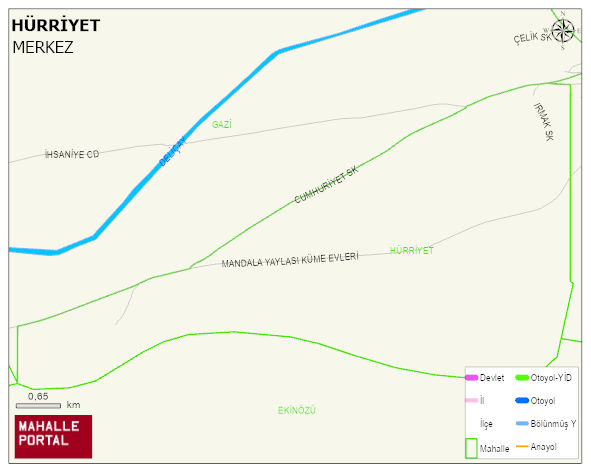 AKÇAŞEHİR BELDESİ HÜRRİYET Mahallesi Haritası | Dağlar, Ovalar ve Akarsu Bilgileri