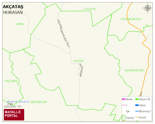 AKÇATAŞ Mahallesi Haritası | Yükselti ve Doğa Özellikleri