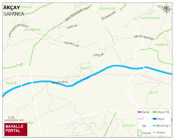 AKÇAY Mahallesi Haritası | Mahalle ve Köy Sınırı