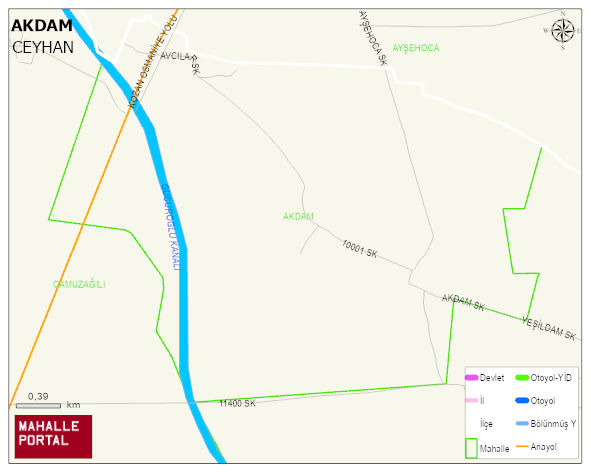 AKDAM Mahallesi Haritası | Coğrafi Yapı ve Detaylı Haritası