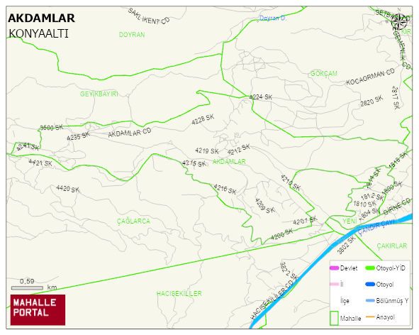 AKDAMLAR Mahallesi Haritası | Güncel Mahalle ve Köy Haritası