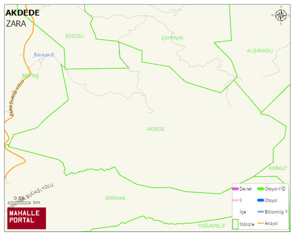 AKDEDE Köyü Haritası | Yükselti ve Doğa Özellikleri