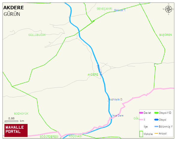 AKDERE Köyü Haritası | Güncel Mahalle ve Köy Haritası
