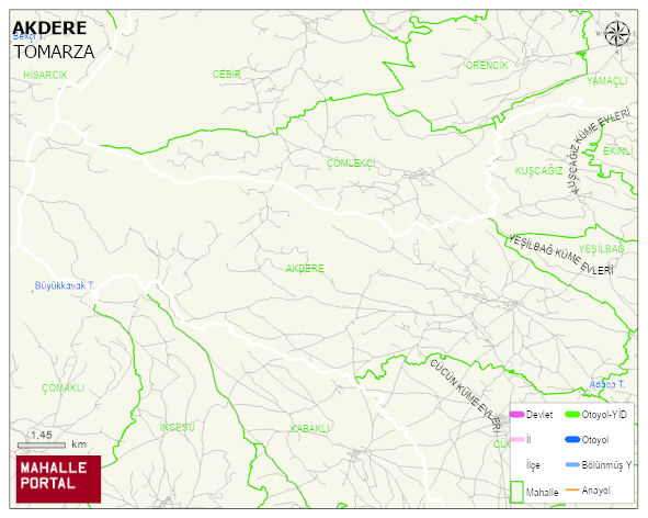 AKDERE Mahallesi Haritası | Coğrafi Yapı ve Detaylı Haritası