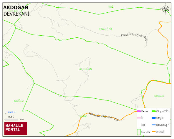 AKDOĞAN Köyü Haritası | Mahalle ve Köy Sınırı